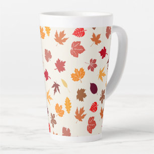 Taza De Café Latte Otoño Vibes Fall Leaves