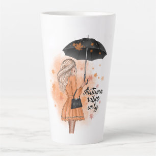 Taza De Café Latte Otoño Vibes Only Fall Fashion Chica Coffee Mug