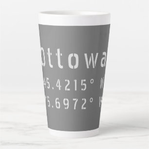 Taza De Café Latte Ottawa Ontario Latitude y longitud