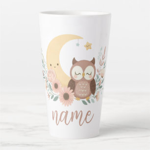 Taza De Café Latte Oveja de bebé con luna