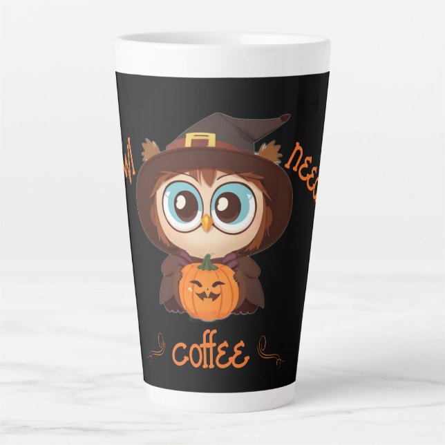 Taza De Café Latte Oveja/Otoño/Otoño/Halloween/calabaza (Anverso)