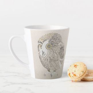 Taza De Café Latte Owl Calligram Latte Mug