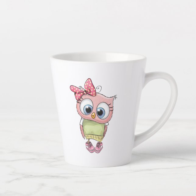 Taza De Café Latte Owl Latte Mug (Derecha)
