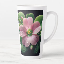 Taza De Café Latte Oxalis verde y rosa floral