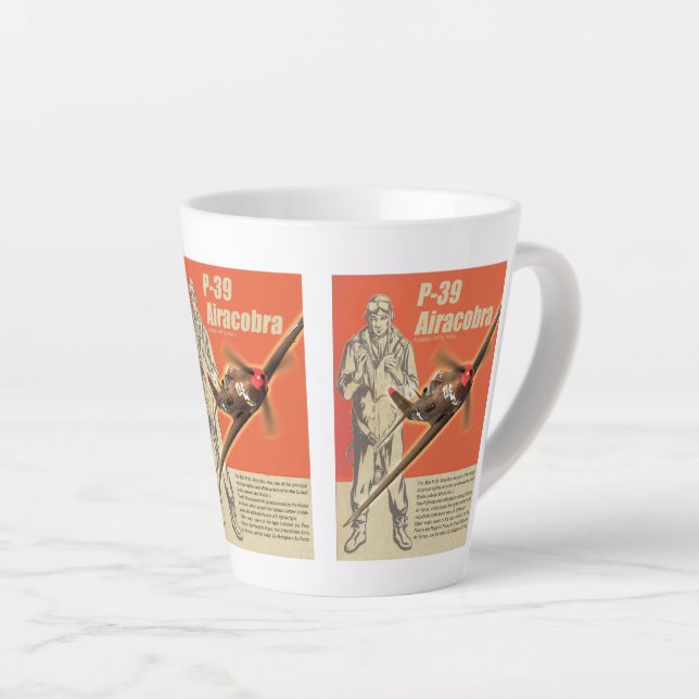 Taza De Café Latte P-39 Airacobra (Ángulo derecho)