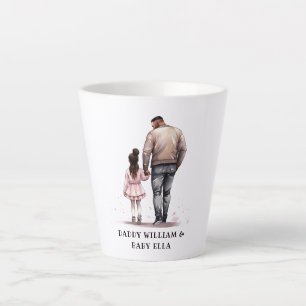 Taza De Café Latte Padre e hija negros personalizados (2)