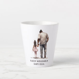 Taza De Café Latte Padre e hija negros personalizados (3)