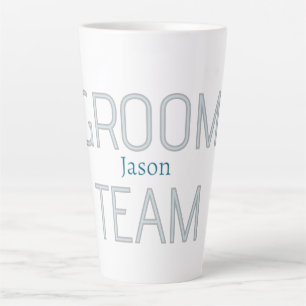 Taza De Café Latte padrino de boda groom equipo audaz gris azul blanc