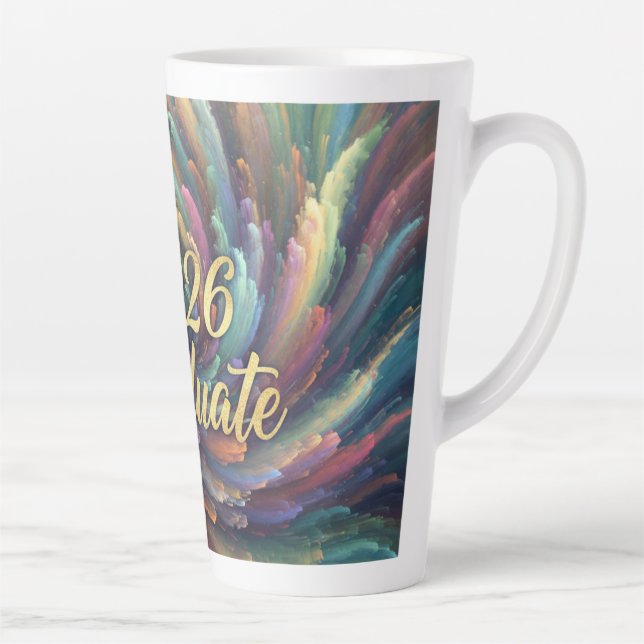 Taza De Café Latte Paint Swirl 2026 Graduate Mug (Derecha)