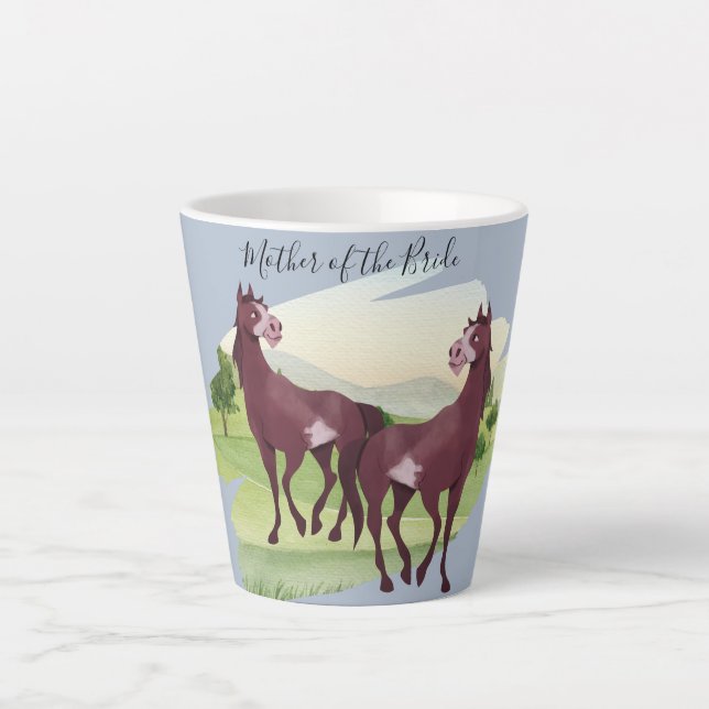 Taza De Café Latte País con temática de caballos Boda Rústico Occiden (Anverso)