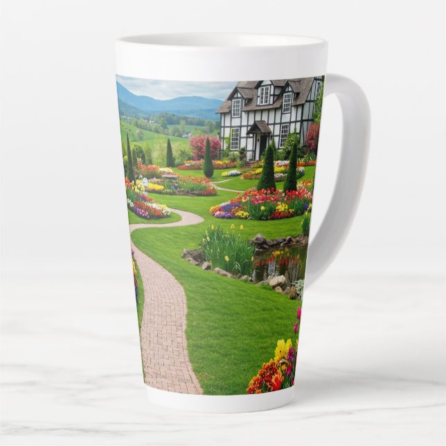 Taza De Café Latte paisaje (Ángulo derecho)