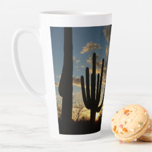 Taza De Café Latte Paisaje del desierto de Saguaro Sunset II Arizona