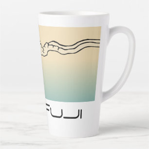 Taza De Café Latte Paisaje del Mt. Fuji con Nubes