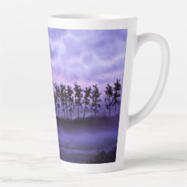 Taza De Café Latte Paisaje fantástico morado latte mug