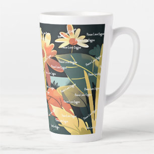 Taza De Café Latte Paisaje floral de ensueño 11