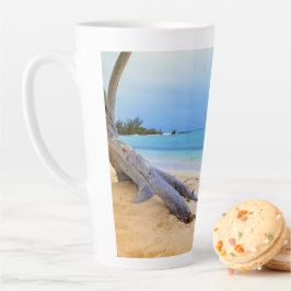 Taza De Café Latte Paisaje marítimo del Caribe