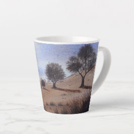 Taza De Café Latte paisaje panorámico de otoño arte original