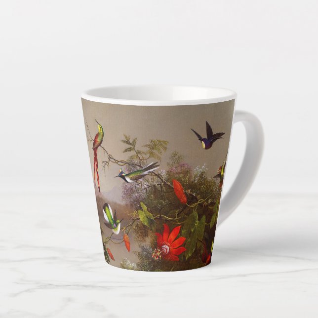 Taza De Café Latte Paisaje tropical con 10 Hummingbirds Heade (Ángulo derecho)