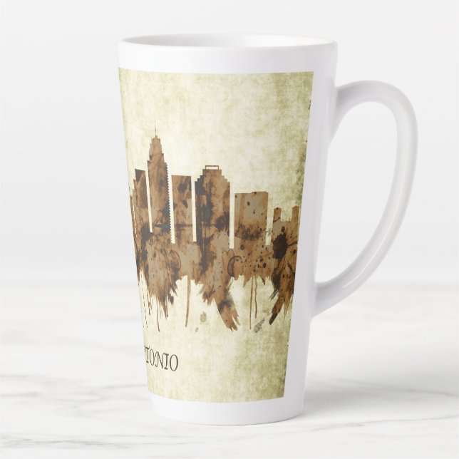 Taza De Café Latte Paisaje urbano de San Antonio Texas (Derecha)
