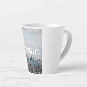 Taza De Café Latte Paisaje urbano retro de Los Ángeles Estética Ciuda