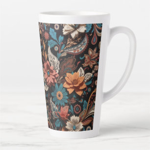 Taza De Café Latte Paisley Floral