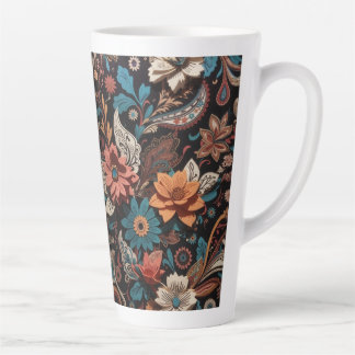 Taza De Café Latte Paisley Floral
