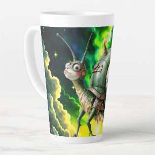 Taza De Café Latte Pájaro caracol steampunk cósmico – Criatura de sue