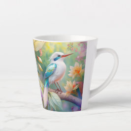 Taza De Café Latte Pájaro de fantasía del ala Verde azulada irlandesa