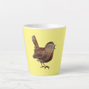 Taza De Café Latte Pájaro de Wren (Troglodytes Troglodytes)