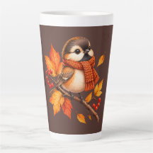 Pájaro Otoñal Adorable con Bufanda Acogedora – Hoj