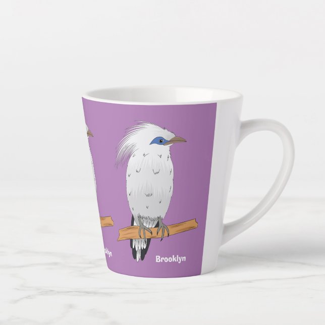 Taza De Café Latte Pájaro tropical exótico de Bali Mina (Derecha)