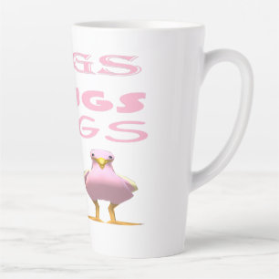 Taza De Café Latte Pájaros de color rosado con mensaje de amor