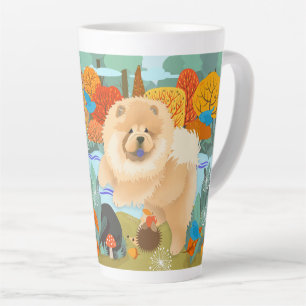 Taza De Café Latte PÁJAROS DE FELICIDAD Chow Latte Mug con texto