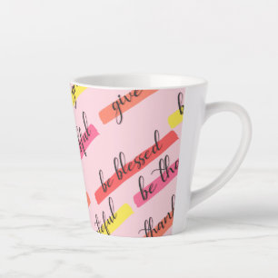 Taza De Café Latte Palabras de Acción de Gracias