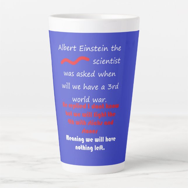 TAZA DE CAFÉ LATTE PALABRAS EDUCACIÓN MATEMÁTICA IDEAS CIENTÍFICAS (Anverso)