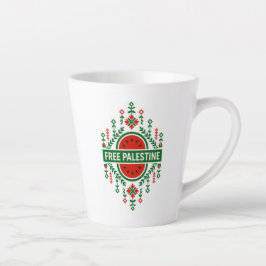 Taza De Café Latte Palestina Libre