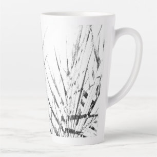 Taza De Café Latte Palm Tree Deja Esbozo Minimalismo