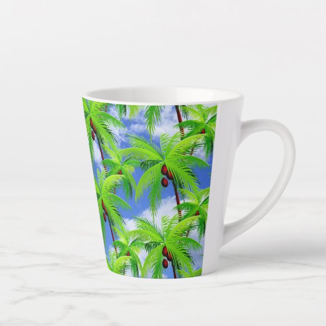 Taza De Café Latte Palm Tree Tropical (Derecha)