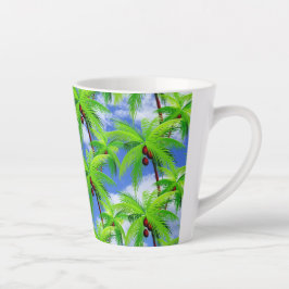 Taza De Café Latte Palmera Tropical 