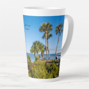 Taza De Café Latte Palmeras Bayside Morning Latte Mug