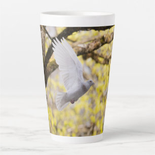 Taza De Café Latte Paloma Blanca Paloma Amor & Símbolo de Paz Ave Ado