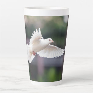 Taza De Café Latte Paloma Blanca Paloma Amor & Símbolo de Paz Ave Cut