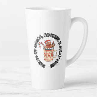 Taza De Café Latte Pan de jengibre con cacao, galletas y vibras alegr