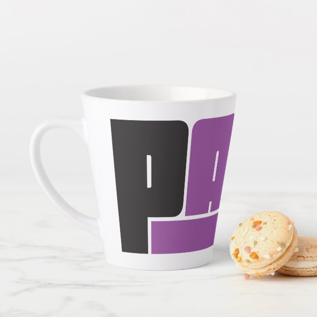 Taza De Café Latte Pana Black & Purple Latte Mug (In situ)