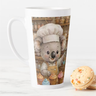 Taza De Café Latte Panaderos Koala Creando Deliciosas Magdalenas y Go