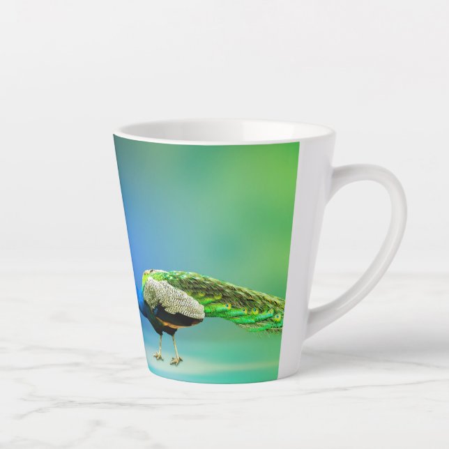 Taza De Café Latte Pancarta de Peacocks (Derecha)