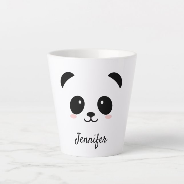 Taza De Café Latte Panda Kawaii personalizado (Anverso)