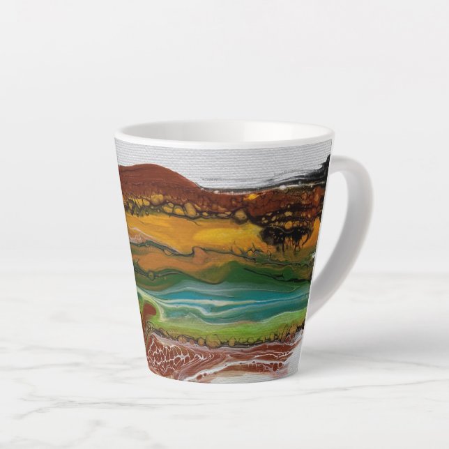 Taza De Café Latte Panorama de montaña abstracto (Ángulo derecho)