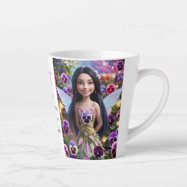 Taza De Café Latte Pansy Fairy (Derecha)