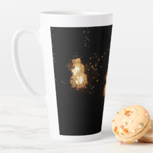 Taza De Café Latte Pantalla de luz de vacaciones de Snowman